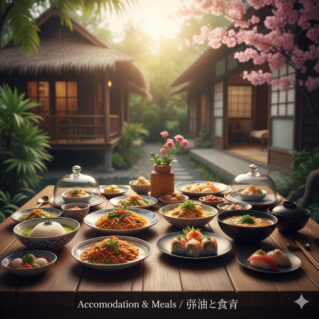 Accommodation & Meals/宿泊と食事