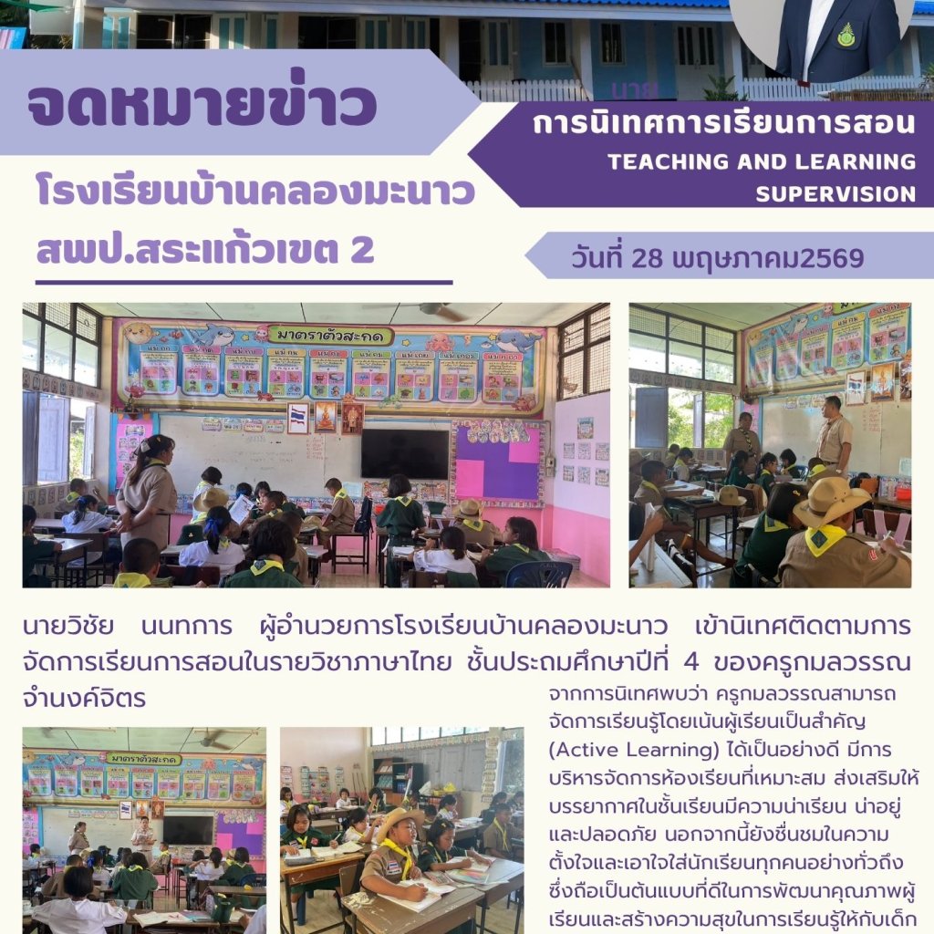 Instructional Supervision Activity in Grade 4 Thai Language Class