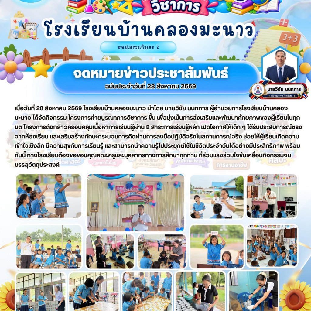 Academic Integration Camp Project, Ban Khlong Manao School Date: August 28, 2026